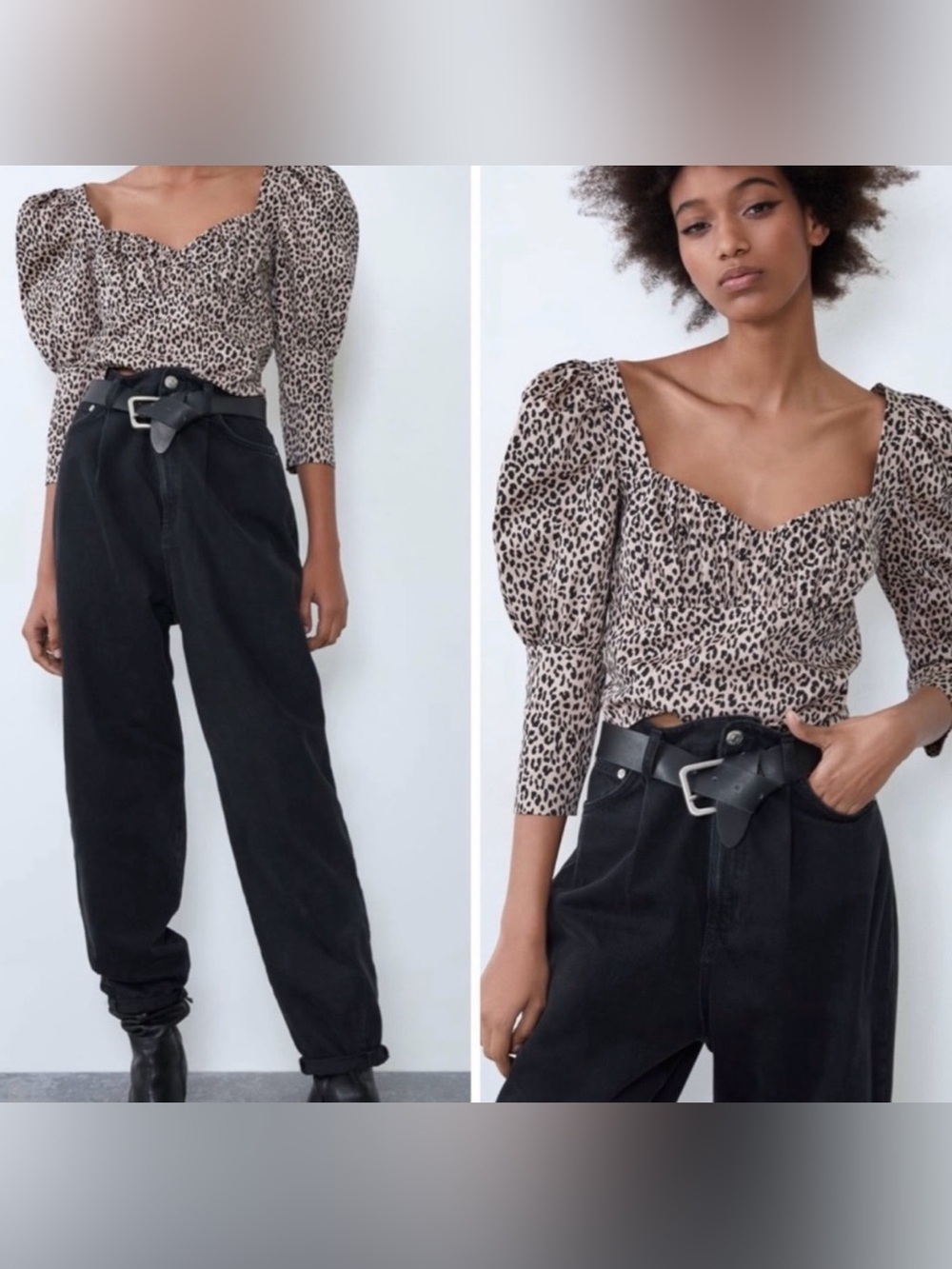 Zara leopard top xs